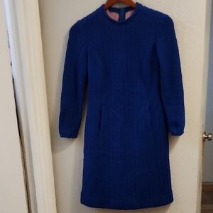 Vintage Handmade Blue Long Sleeve Textured Knit Small
